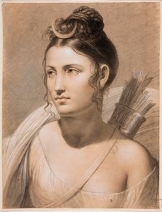 "Diane" (Diana) Pastel de Joseph-Francois Ducq (1762-1829) 18eme siecle Groeninge Museum, Bruges de Joseph-François Ducq