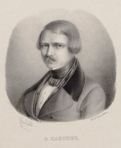 Retrato do compositor Jean-Georges Kastner 1810-1867. de Joseph Frédéric Flaxland
