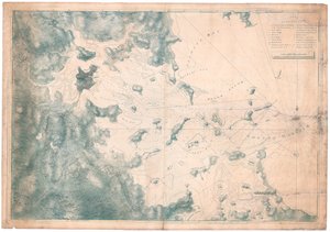 Um mapa de observações náuticas sobre observações para a carta do porto de Boston