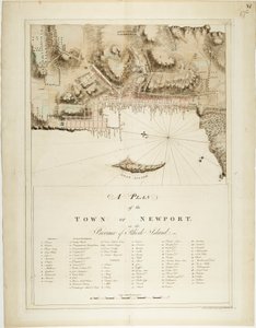 Um plano da cidade de Newport na província de Rhode Island
