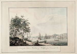 Vista da cidade e do porto de Halifax, a partir da margem de Dartmouth, c.1777 (Impresso)