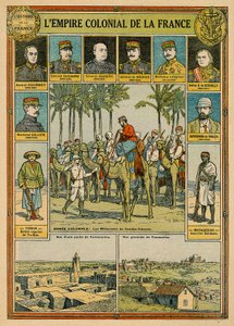 O império colonial francês, finais do século XIX - início do século XX (cor litho) de Joseph Girard