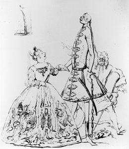 &39;Thou Tuneful Scarecrow e Thou Warbling Bird&39;, caricatura de Farinelli, Cuzzoni e Heidegger