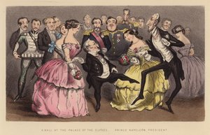 Um baile no Palácio do Eliseu (gravura a cores)