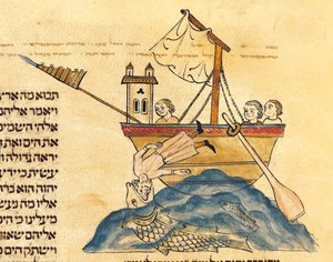 Jonas Comido pela Baleia, de uma Bíblia Hebraica, 1299