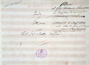 Primeira página de partitura de minueto em Armida por J Haydn (1821) de Joseph Haydn