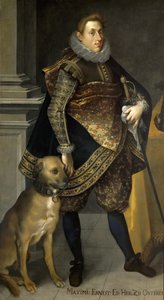 Arquiduque Maximiliano Ernest da Áustria 1583-1616 com um cão de caça, 1604