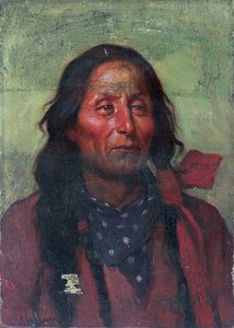 Chefe Touro Curto (óleo sobre tela) de Joseph Henry Sharp