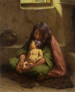 Mãe e bebé indianos