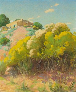 Estúdio de Taos (óleo sobre tela) de Joseph Henry Sharp