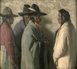 Missão dos Jovens Chefes, c.1919 (óleo sobre tela) de Joseph Henry Sharp