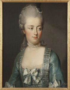 Retrato da Arquiduquesa Maria Antonieta da Áustria (1755-1793), rainha dos franceses, de Hickel, Josef (1736 -1807). Óleo sobre tela. Dimensão : 65x50 cm. Nationalmuseum Stockholm