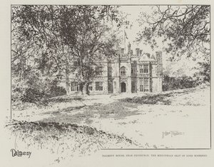 Dalmeny House, perto de Edimburgo, a sede do Lorde Midlothian Rosebery de Joseph Holland Tringham