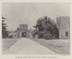 Hinton St George, o assento de Earl Poulett, olhando para o leste de Joseph Holland Tringham