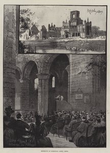 Reabertura da Abadia de Kirkstall, em Leeds de Joseph Holland Tringham