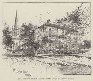 O Palácio do Bispo, Derry, onde Lord Salisbury ficou de Joseph Holland Tringham