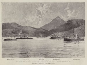 A Pacificação de Creta, Encontro do Príncipe George e os Almirantes em Milo, 20 de dezembro de 1898 de Joseph Holland Tringham