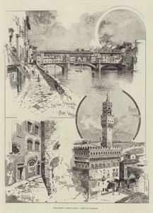 A visita da rainha à Itália, vistas de Florença de Joseph Holland Tringham