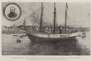 O Retorno do Fram com a Expedição ao Ártico do Capitão Sverdrup, o Navio em Stavanger, 19 de setembro de Joseph Holland Tringham