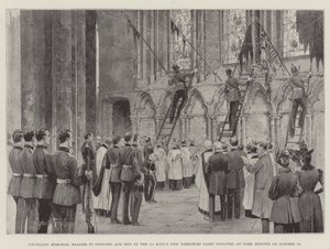 Desvendando Memorial Brasses para oficiais e homens da Infantaria Yorkshire Light do Primeiro Rei na York Minster em 13 de outubro de Joseph Holland Tringham