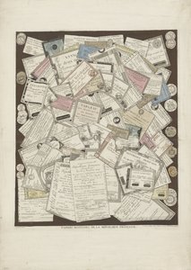 Frans papiergeld
Papiers Monnoies de la République Française (título sobre o objecto) de Joseph Hunin