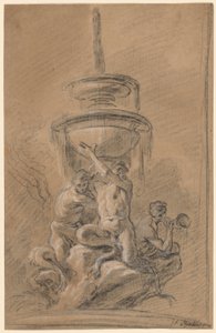 Uma fonte com três tritões de Joseph Ignace François Parrocel