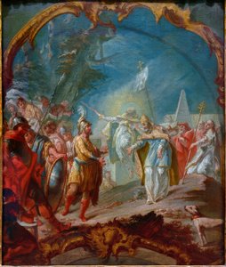 Átila perante o Papa Leão I de Joseph Ignaz Appiani