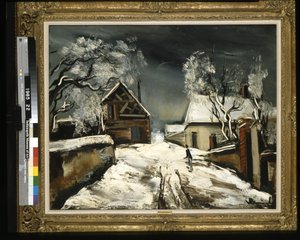 Houses In The Snow (Maisons Sous La Neige) (óleo sobre tela)