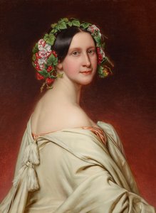Retrato da atriz Charlotte von Hagn 1809-1891, 1850. de Joseph Carl Stieler