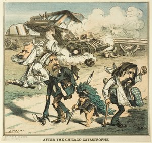 Depois da catástrofe de Chicago, do Puck de Joseph Keppler