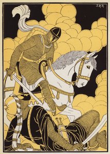 Le Combat de Guillaume Contre le Geant Corsolt (litografia a cores) de Joseph Kuhn Regnier