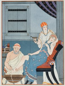 Sangue que deixa, ilustração de "os trabalhos completos de Hippocrates", 1932 de Joseph Kuhn Regnier