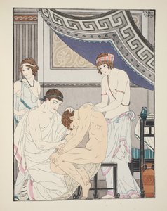 Ajuste de quiroprática, ilustração de &39;The Works of Hippocrates&39;, 1934 de Joseph Kuhn Regnier