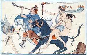 Mischiefs in Frescos, o Carnaval de Pompei - ilustração da Vie Vie Parisienne, 1923 de Joseph Kuhn Regnier