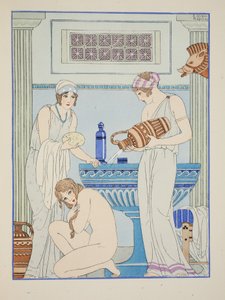 Derramando água sobre o paciente, ilustração de &39;The Works of Hippocrates&39;, 1934 de Joseph Kuhn Regnier