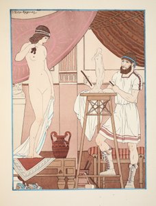 Esculpindo uma estátua, ilustração de &39;The Works of Hippocrates&39;, 1934