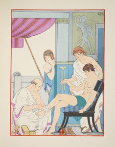 Soldado ferido, ilustração de &39;The Works of Hipócrates&39;, 1934 de Joseph Kuhn Regnier