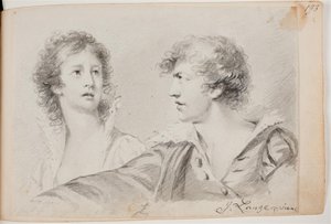 Retrato de uma mulher e um homem (Ofélia e autorretrato como Hamlet?) de Joseph Lange