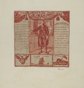 Têxtil impresso de George Washington, c. 1939.