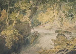 Um rio em espuma, c.1796 (aguarela sobre papel) de Joseph Mallord William Turner