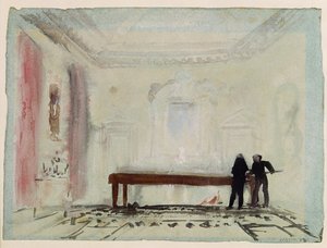 Jogadores de bilhar em Petworth House, 1830 (guache) de Joseph Mallord William Turner
