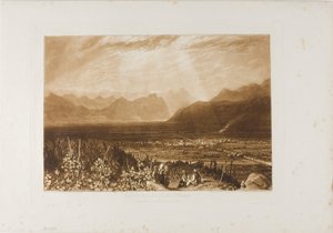 Cadeia de Alpes de Grenoble a Chamberi, placa 40 do Liber Studiorum de Joseph Mallord William Turner
