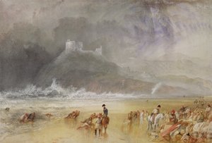 Criccieth Castle, North Wales, cerca de 1835