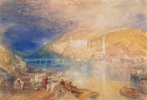 Heidelberg: Pôr do sol, c.1840-42 (aguarela e cor de corpo sobre papel) de Joseph Mallord William Turner