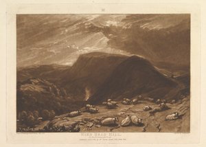 Hind Head Hill, na Portsmouth Road Liber Studiorum, parte V, placa 25, 1 de janeiro de 1811. de Joseph Mallord William Turner