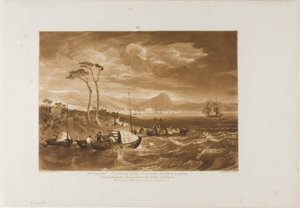 Castelo e cidade de Inveraray, placa 65 do Liber Studiorum de Joseph Mallord William Turner
