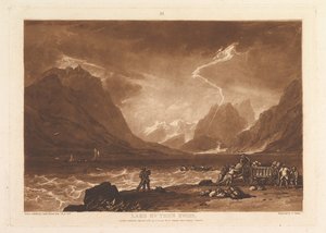 Lago de Thun, Swiss Liber Studiorum, parte III, placa 15, 10 de junho de 1808. de Joseph Mallord William Turner