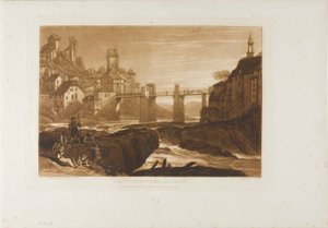 Lauffenbourgh no Reno, placa 31 do Liber Studiorum de Joseph Mallord William Turner