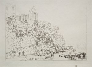 Liber Studiorum: Abadia de Dumblain, Escócia. de Joseph Mallord William Turner