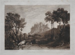 Liber Studiorum: O castelo acima dos prados de Joseph Mallord William Turner